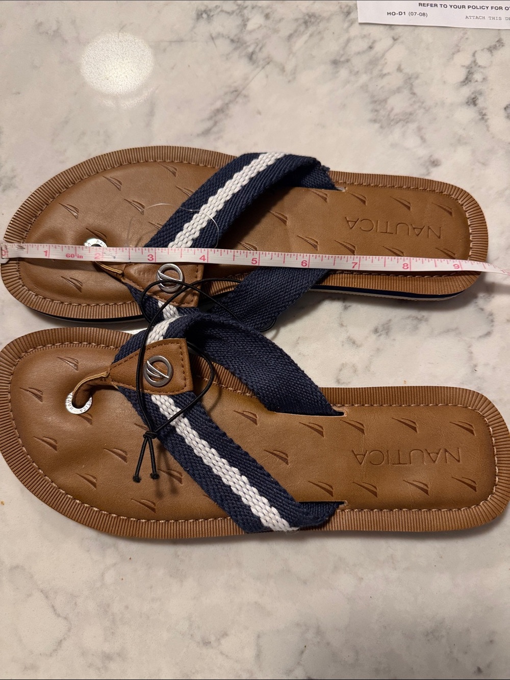 Nautica blue white sandals flip flops 7 NWT - Picture 3 of 3